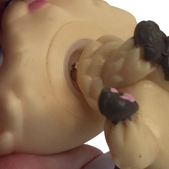 Littlest Pet Shop LPS #1208 Chow Chow Puppy Dog Blue Dot Eyes Flower Cheek - Picture 6 of 7